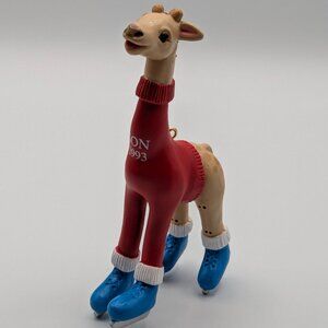 Hallmark Keepsake Son 1993, Giraffe on Ice Skates, Bendable Vintage Ornament